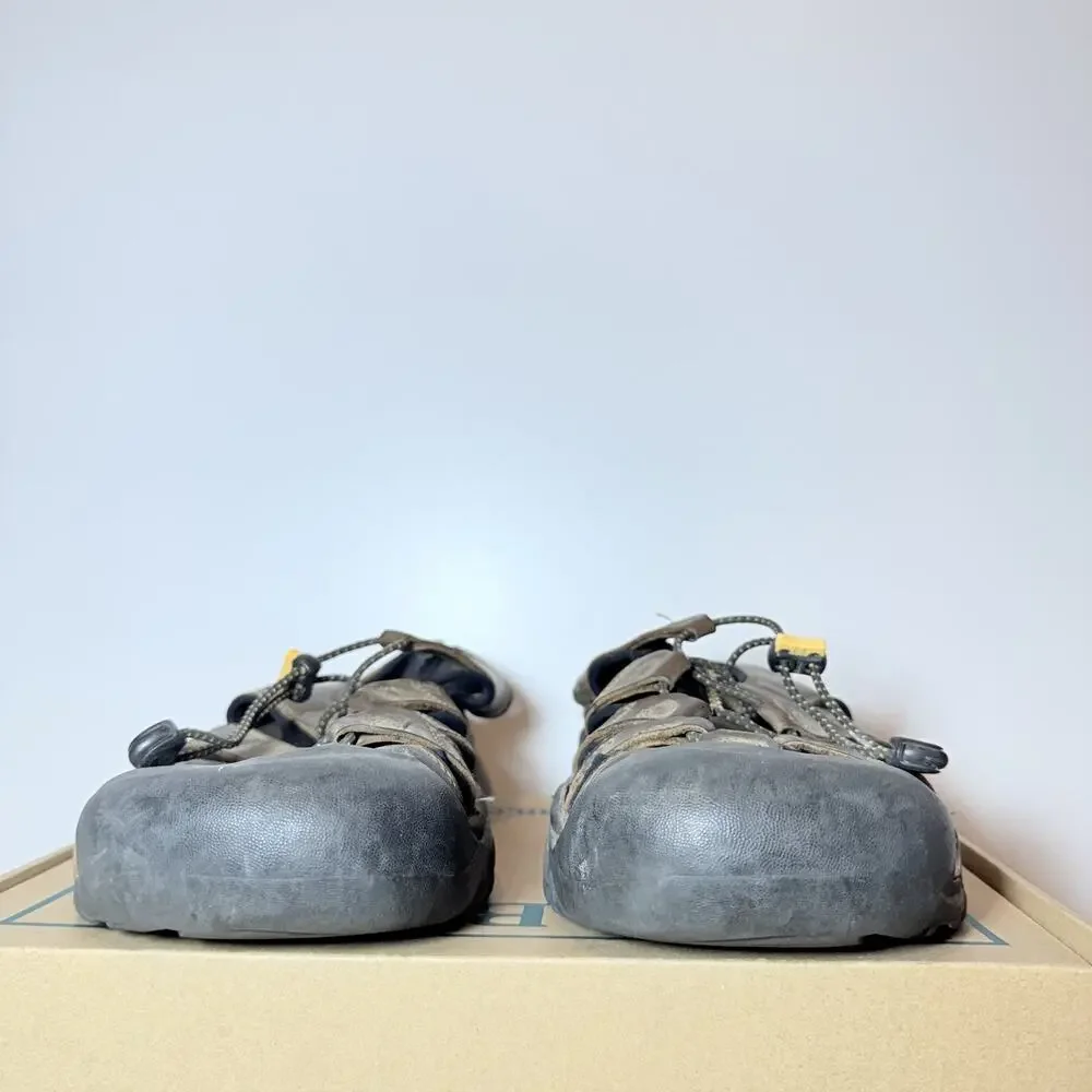 KEEN Newport Mens 13 Brown Leather Hiking Sandals Closed Toe Water Trail Shoes
